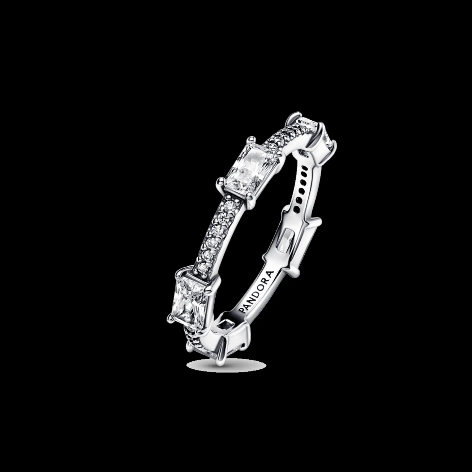 Anel Com Zirconias Cubicas-Pandora Cheap