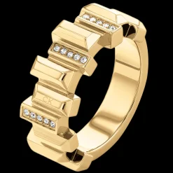 Anel Em Dourado Com Cristais-Calvin Klein Jewelry Shop