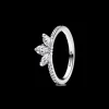 Anel Folha Com Zirconias-Pandora New