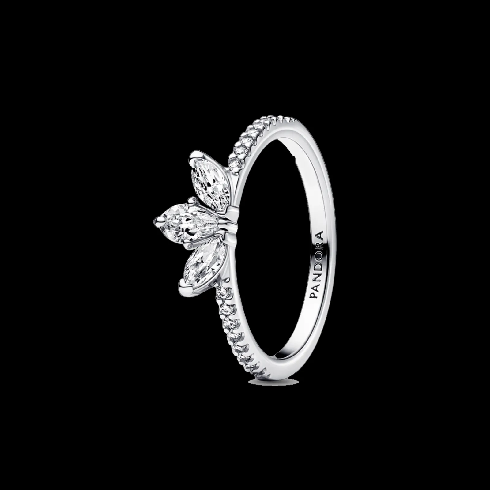 Anel Folha Com Zirconias-Pandora New