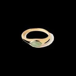 Anel Nomad Aventurine Stamp Dourado-PDPAOLA Online