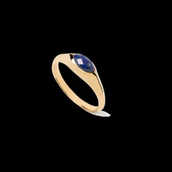 Anel Nomad Lapis Lazuli Stamp Dourado-PDPAOLA Clearance