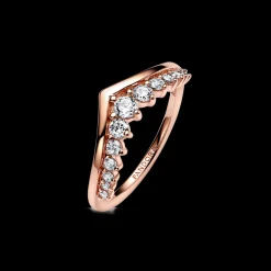 Anel Wishbone Rosa Com Zirconias-Pandora Store