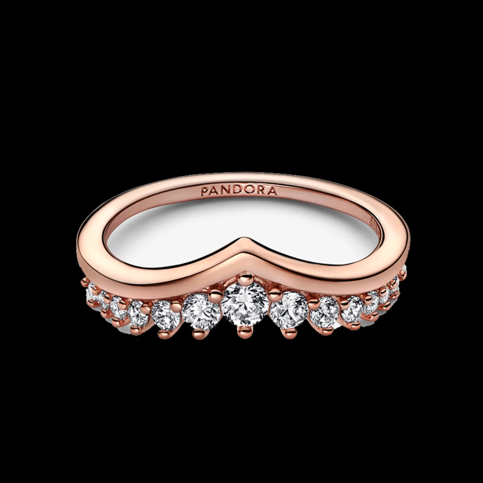 Anel Wishbone Rosa Com Zirconias-Pandora Store
