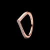Anel Wishbone Rosa Com Zirconias-Pandora Shop
