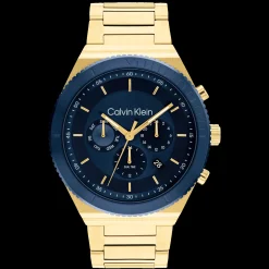 Azul E Dourado Em Aco-Calvin Klein Watches Flash Sale