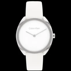 Branco Com Bracelete Em Pele-Calvin Klein Watches Cheap