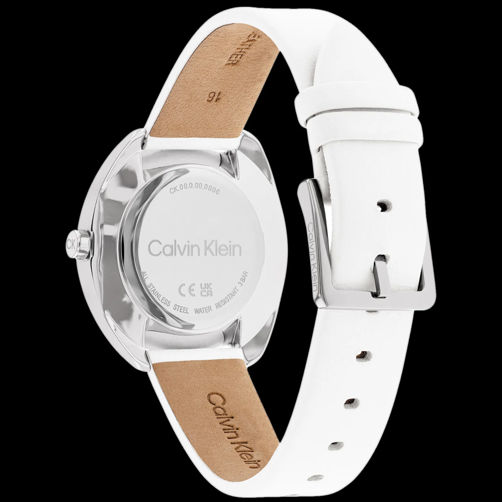Branco Com Bracelete Em Pele-Calvin Klein Watches Cheap