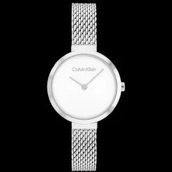 Branco E Aco Em Malha Milanesa-Calvin Klein Watches Cheap