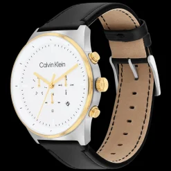 Branco E Dourado Em Pele Preta-Calvin Klein Watches Hot