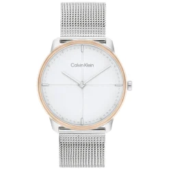 Branco E Dourado Rosa Em Malha Milanesa-Calvin Klein Watches Store