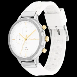 Branco Em Aco E Silicone Branco-Calvin Klein Watches Cheap
