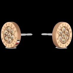 Brincos Aco Dourado Rosa E Cristais-Tommy Hilfiger Jewelry Cheap