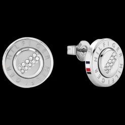 Brincos Aco Prateado E Cristais-Tommy Hilfiger Jewelry Flash Sale