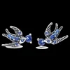 Brincos Andorinhas Com Cristal Azul-Pandora Fashion