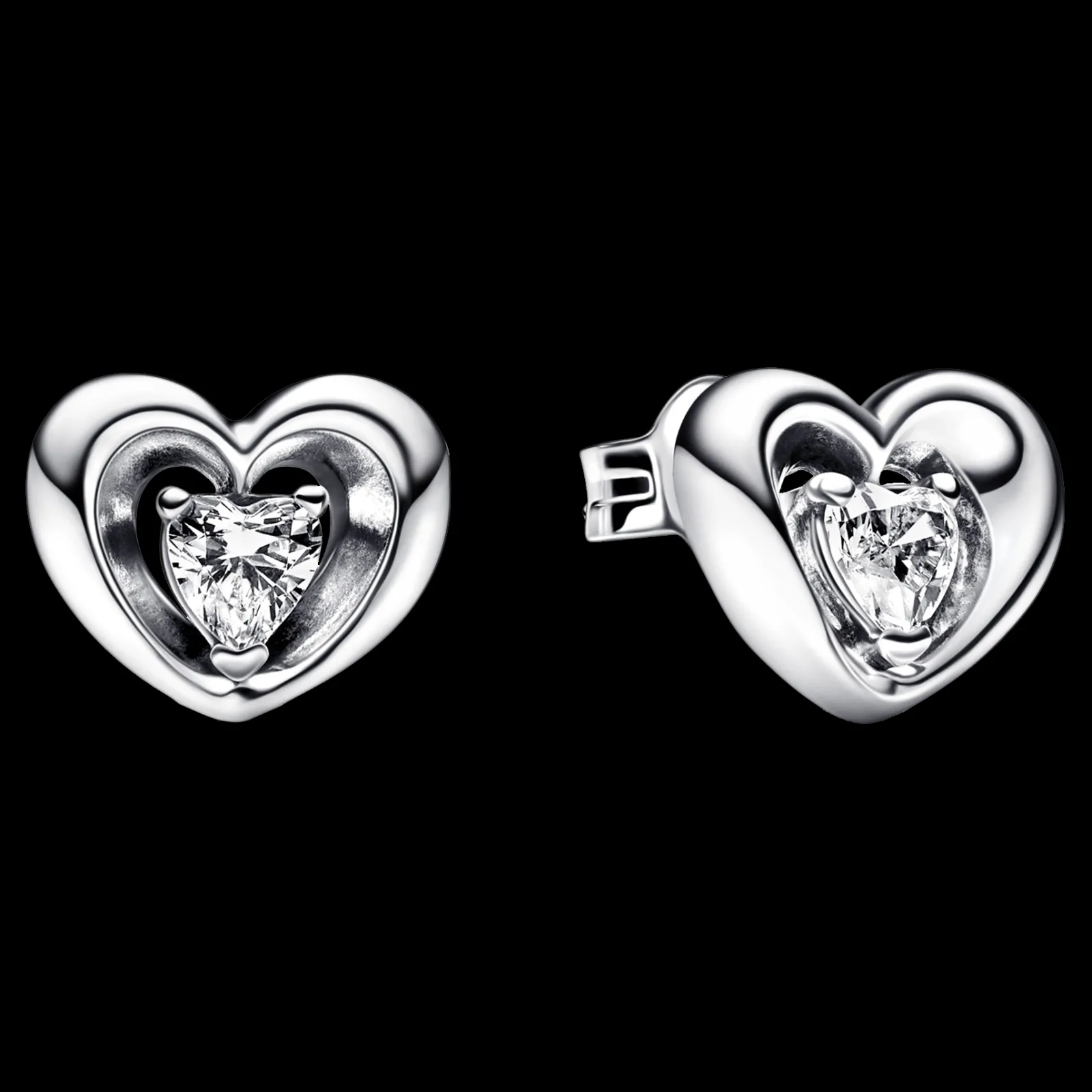 Brincos Coracao Com Zirconia-Pandora Cheap