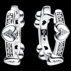Brincos Coracoes Com Zirconias-Pandora Cheap
