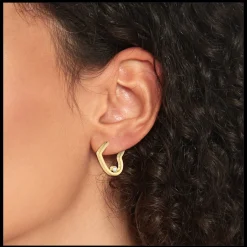 Brincos Dourados Coracao E Cristais-Tommy Hilfiger Jewelry Clearance