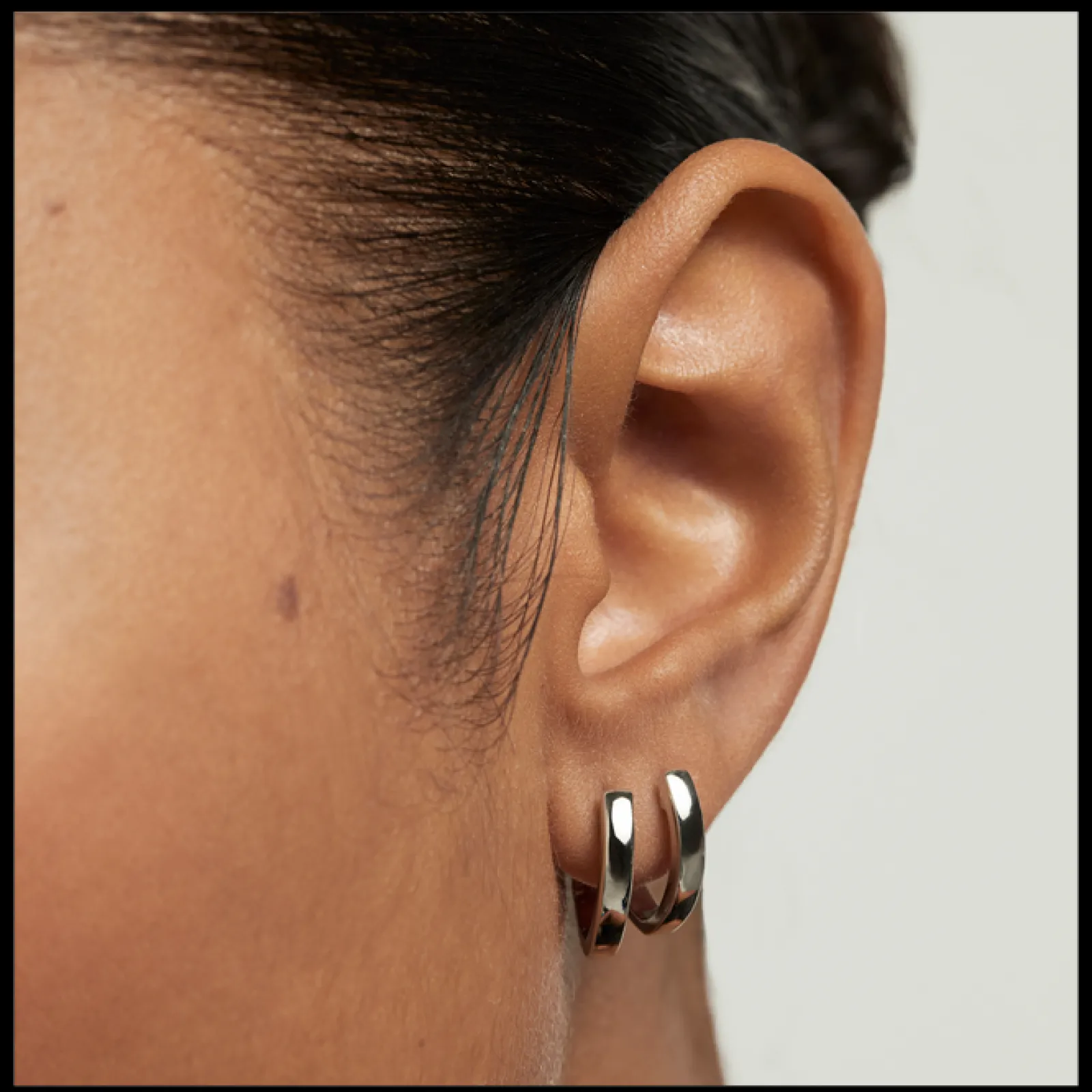 Brincos Duke Hoops Prateados-PDPAOLA Hot