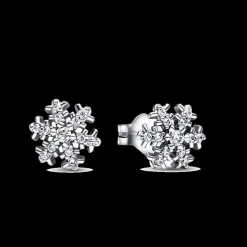 Brincos Floco De Neve Com Zirconias-Pandora Outlet