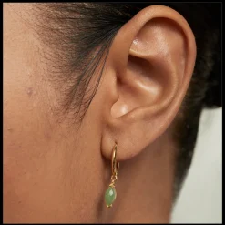 Brincos Nomad Aventurine Hoops Dourados-PDPAOLA Outlet
