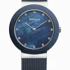 Ceramic Azul E Prateado-Bering Watches Fashion