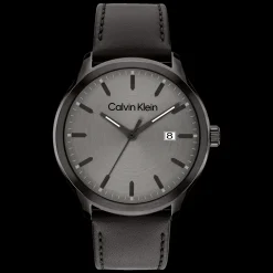 Cinzento E Preto Em Pele Preta-Calvin Klein Watches Fashion