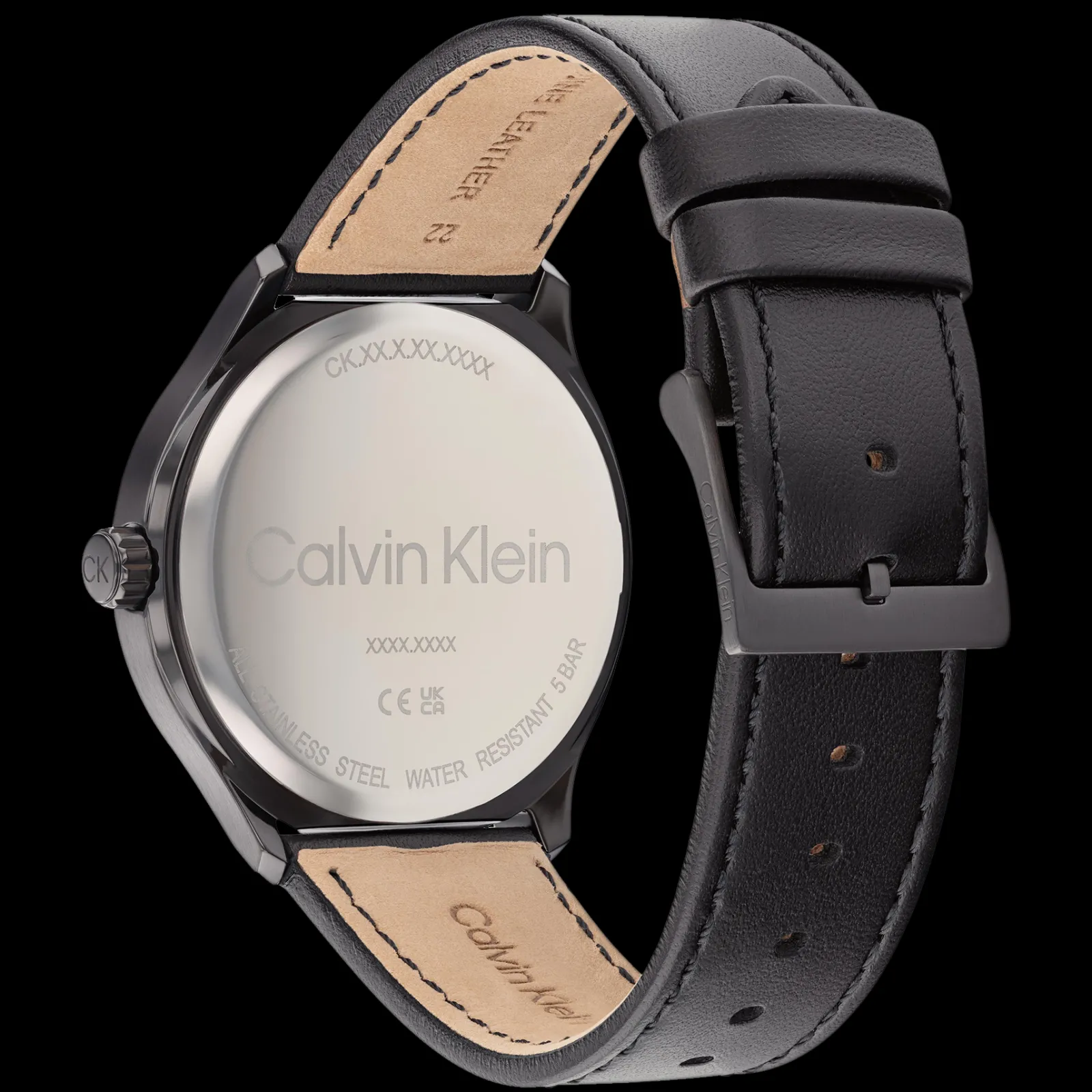 Cinzento E Preto Em Pele Preta-Calvin Klein Watches Fashion