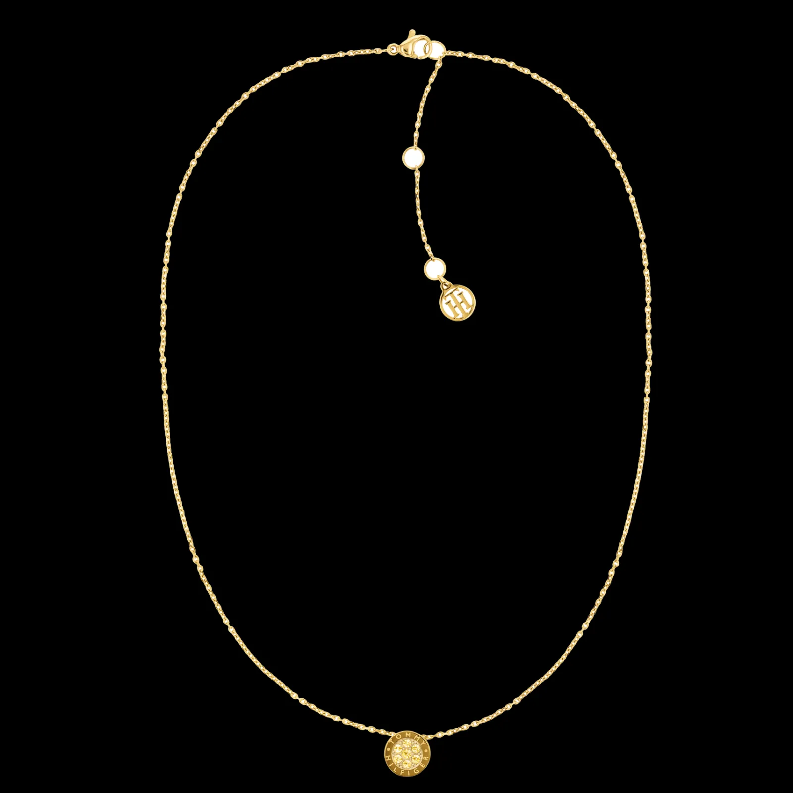 Colar Aco Dourado E Cristais-Tommy Hilfiger Jewelry Cheap