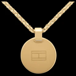 Colar Aco Dourado Rosa Pendente Onix-Tommy Hilfiger Jewelry Clearance
