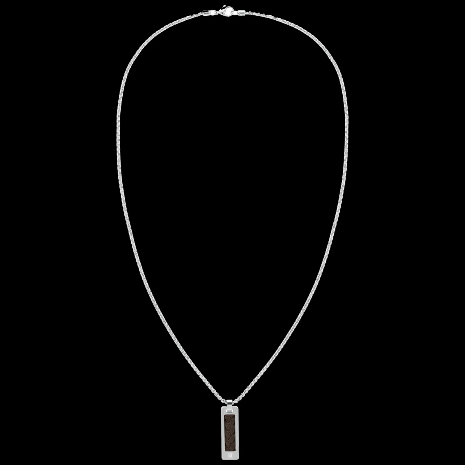 Colar Aco E Pele Castanha-Tommy Hilfiger Jewelry Online