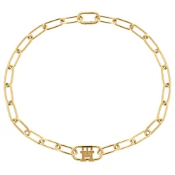 Colar Curto Dourado Com Monograma-Tommy Hilfiger Jewelry Best
