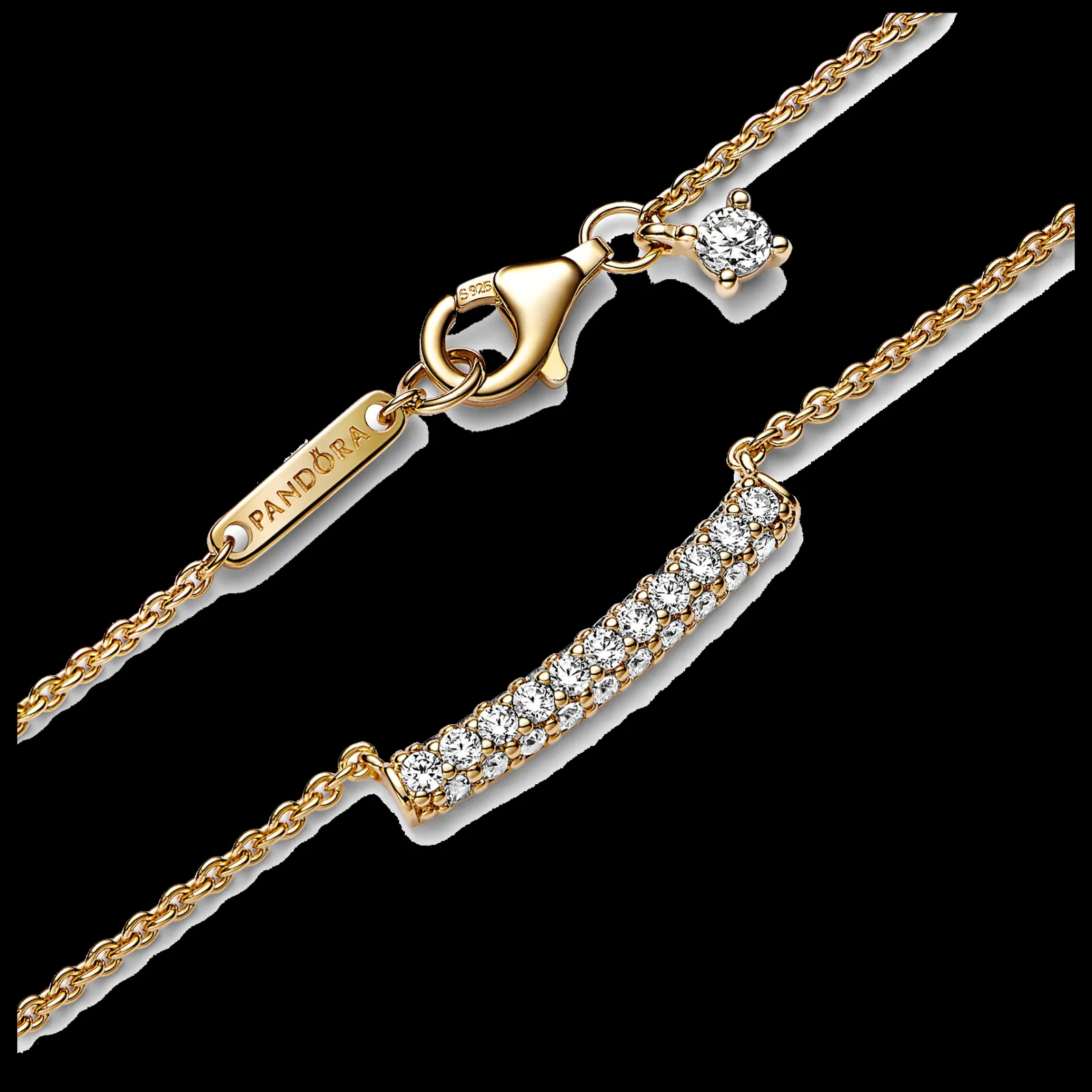 Colar Dourado Com Zirconias-Pandora Discount