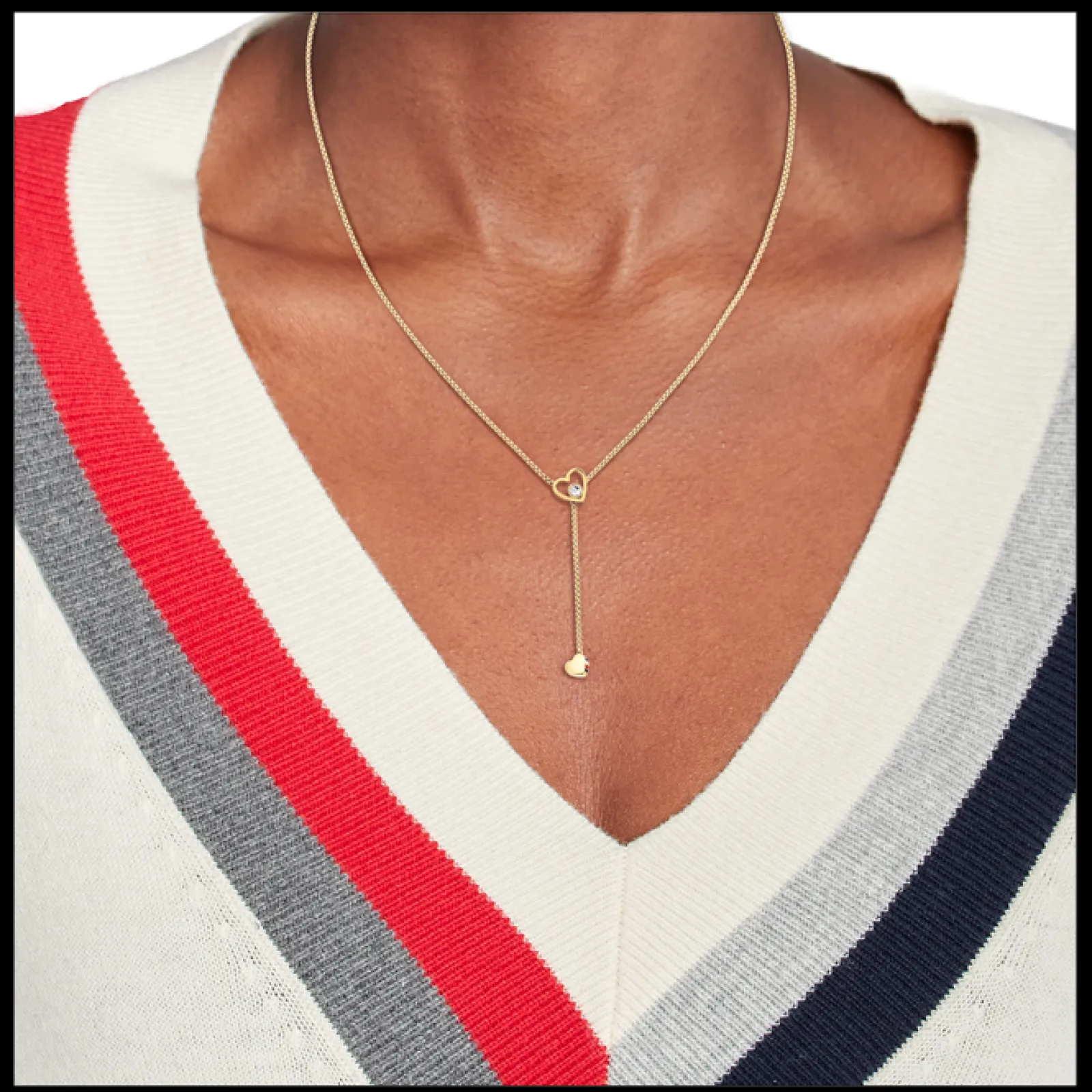 Colar Dourado Cristal Coracoes-Tommy Hilfiger Jewelry Discount
