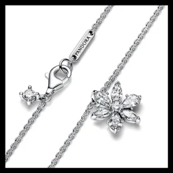 Colar Folha Com Zirconias-Pandora New