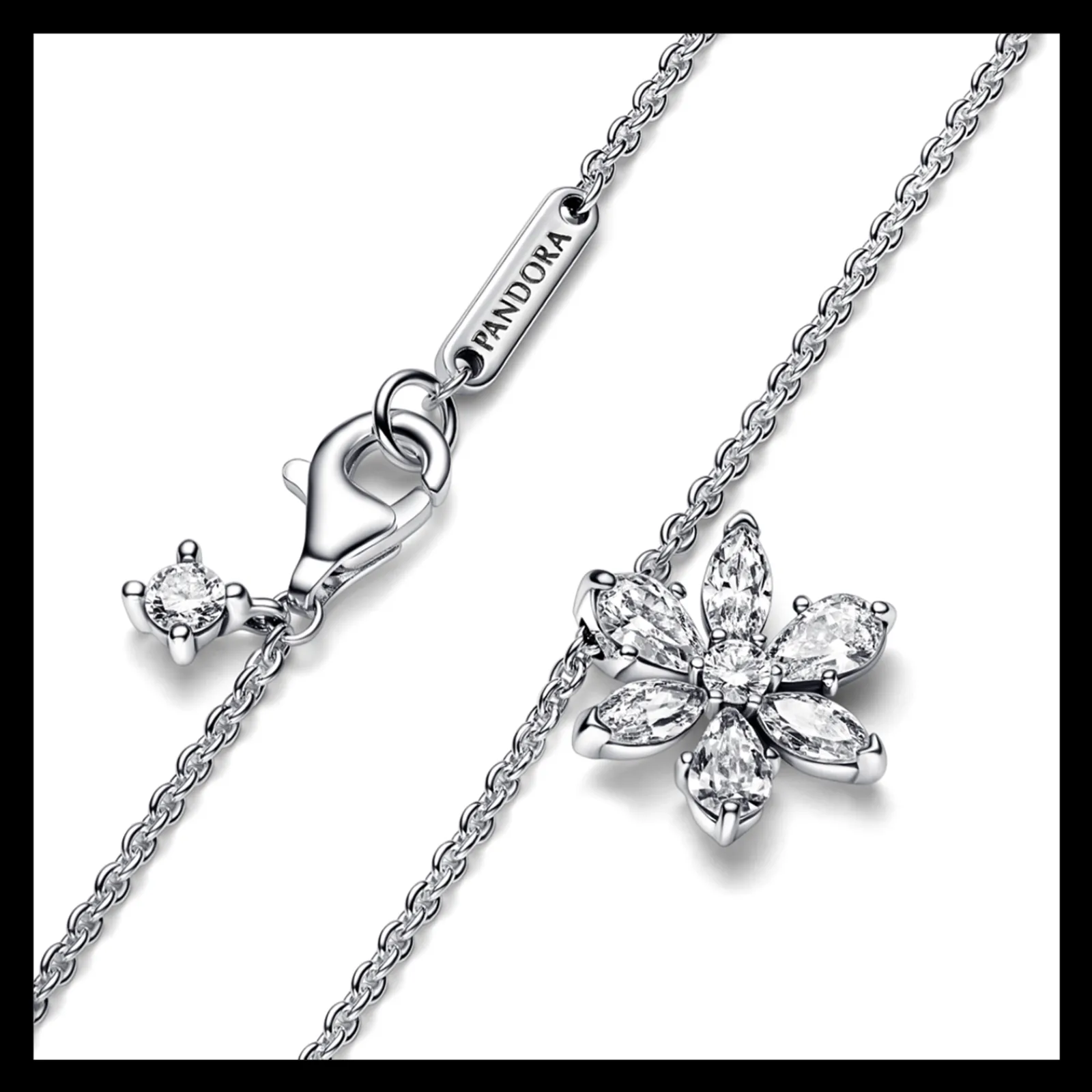 Colar Folha Com Zirconias-Pandora New