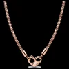 Colar Studded Chain Dourado Rosa-Pandora Hot