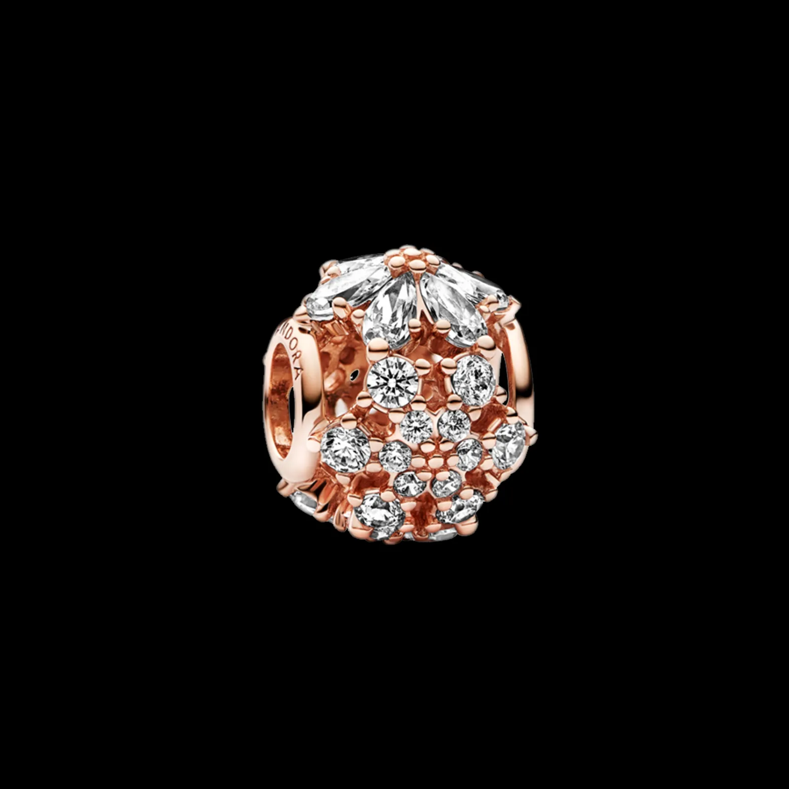 Conta Folha Rosa Com Zirconias-Pandora Fashion