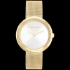 Dourado Com Cristais Em Malha Milanesa-Calvin Klein Watches Fashion
