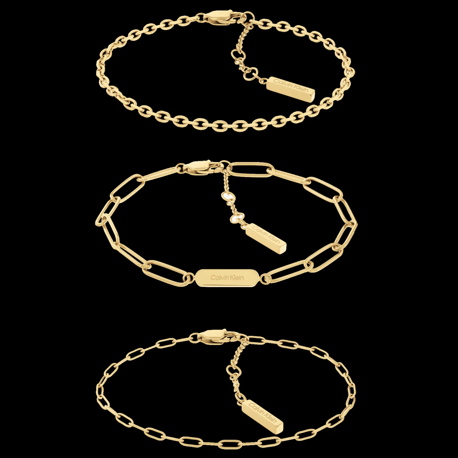Gift Set Pulseiras Em Dourado-Calvin Klein Jewelry New