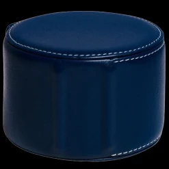 Navy Blue Leather Watch Roll-Kross Studio Sale