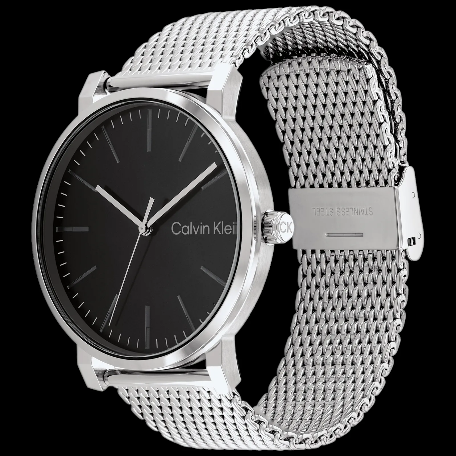 Preto E Aco Em Malha Milanesa-Calvin Klein Watches Fashion