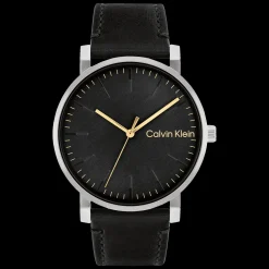 Preto E Aco Em Pele Preta-Calvin Klein Watches Clearance