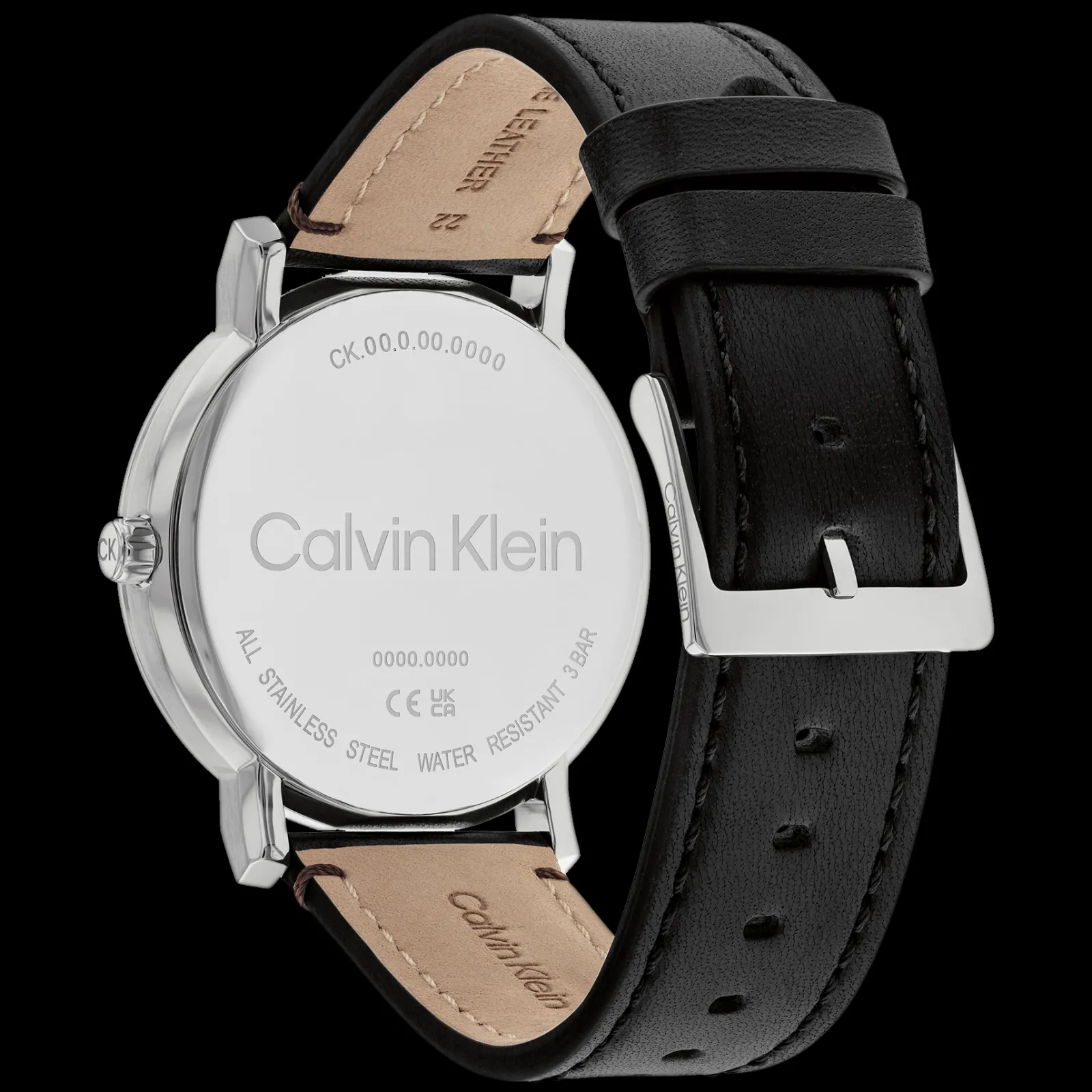 Preto E Aco Em Pele Preta-Calvin Klein Watches Clearance