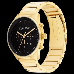Preto E Dourado Em Aco-Calvin Klein Watches New