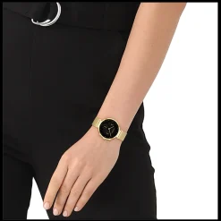 Preto E Dourado Em Malha Milanesa-Calvin Klein Watches Cheap