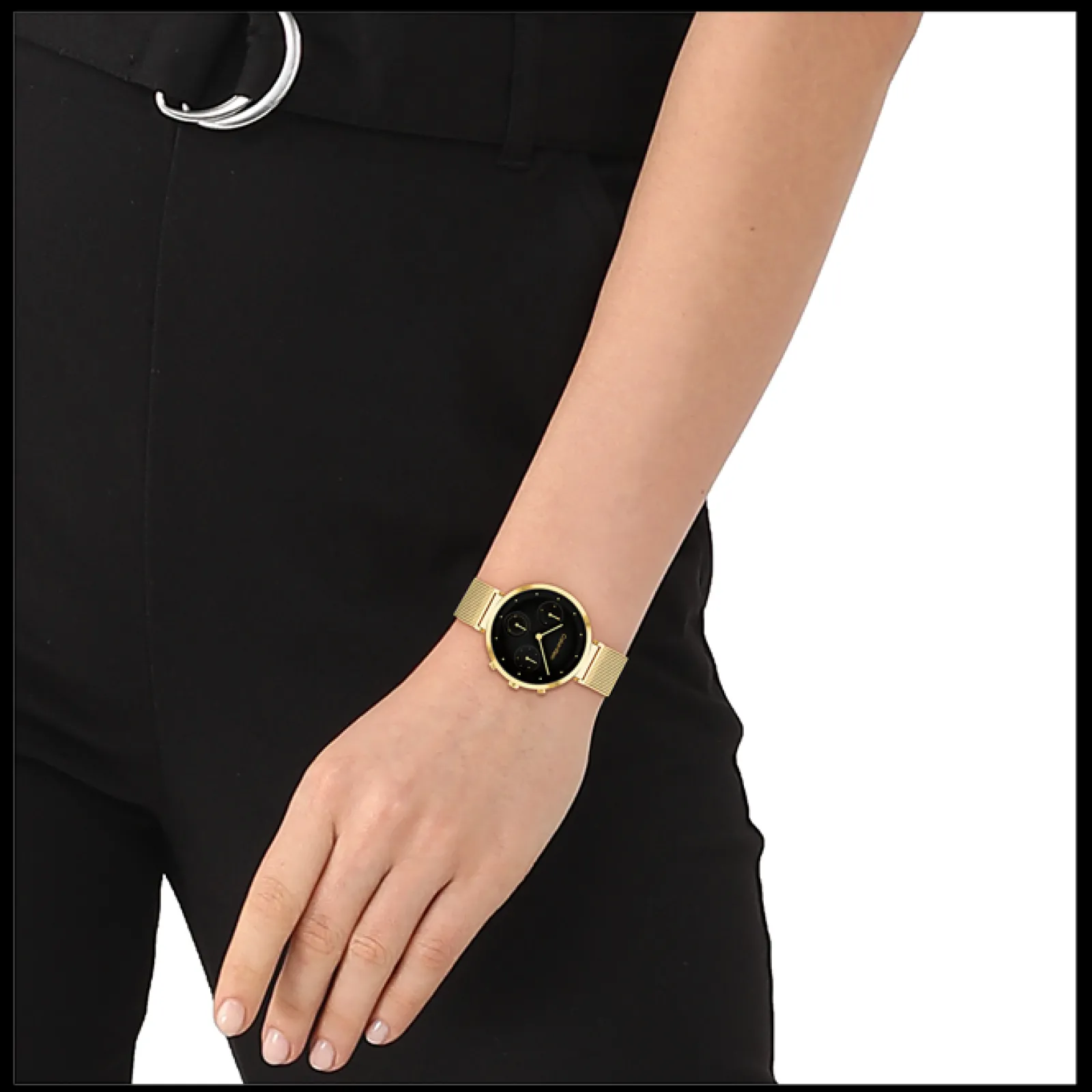 Preto E Dourado Em Malha Milanesa-Calvin Klein Watches Cheap