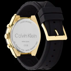 Preto E Dourado Em Silicone Preto-Calvin Klein Watches Hot