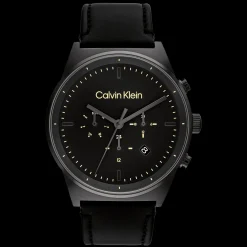 Preto Em Pele Preta-Calvin Klein Watches Outlet