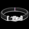 Pulseira Aco E Pele Preta-Tommy Hilfiger Jewelry Flash Sale
